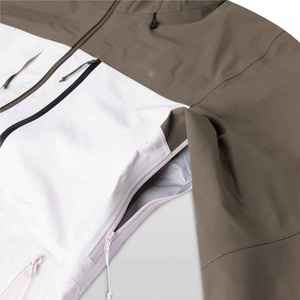 Men's Hooded <b>Windbreaker</b> Jacket Color Blocking Waterproof Sporty Style Polyester Outerwear Winter Coat with Zipper Closure - Product Image 4