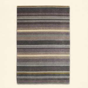 Alfombra DECORDEC de Lana, Hecha a Mano, Antideslizante, Ecológica, con Rayas Horizontales Tonales en Capas, Pelo Medio Grueso, para Dormitorio y Sala de Estar - Product Image 1