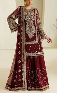 Robe Anarkali brodée vert menthe, longue jusqu'au sol, style indien pakistanais, Shalwar Kameez, robe de soirée - Product Image 3