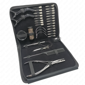Kit d'outils professionnels de haute qualité en acier inoxydable pour extensions de cheveux, pince à sertir à 2 trous, 12 pinces, outil de séparation mini - Product Image 3