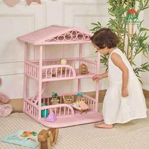 Casa de Juegos de Plástico Rosa de 2 Pisos con Techo Abierto para Niños - Product Image 4