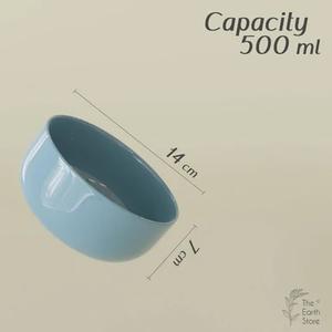 Bol en céramique bleu moderne, surface lisse et brillante, design contemporain profond, qualité durable et alimentaire, parfait pour les soupes et le petit-déjeuner - Product Image 5