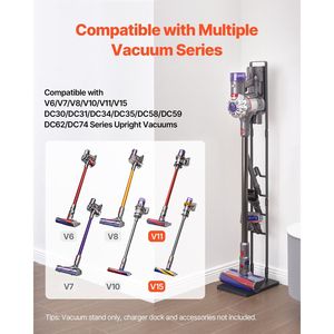 Support mural stable compatible avec les aspirateurs Dyson V6 V7 V8 V10 V11 V15, avec 4 crochets, pour DC30 DC31 DC34 DC35 - Product Image 2
