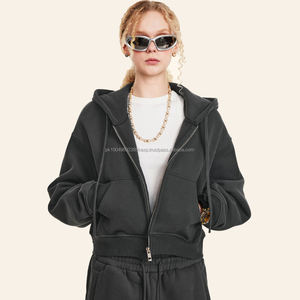 Custom Sweatpants Hoodies Set Street Wear Casual Heavyweight Crop Hoodies y Joggers Trajes para las mujeres - Product Image 6