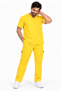 Ensemble de 3 pièces d'uniformes médicaux souples et respirants avec veste assortie pour médecins, pharmaciens et personnel hospitalier - Product Image 4