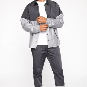 Fabricant de survêtements personnalisés, veste zippée brodée, ensemble jogging, pantalon de survêtement en nylon bicolore, coupe-vent, survêtements pour hommes - Product Image 1