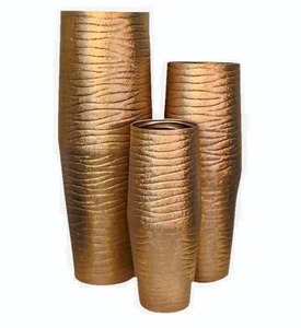 Brushed Finish Metal Flower <b>Vase</b> Elegant Texture <b>Decorative</b> <b>Vase</b> for Living Room Table Centerpiece Home Decor and Gifting Use - Product Image 6