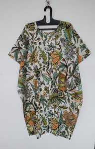 Vestido Kaftán Ligero de Algodón con Estampado Floral para Mujer, Ropa Informal Boho, Atuendo Diario Cómodo - Product Image 6