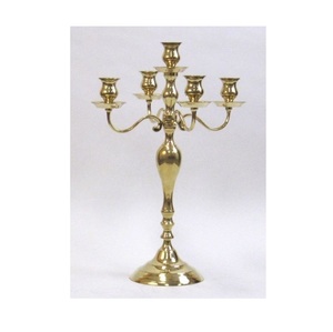 Elegante candelabro de metal para decoración de centro de mesa de boda con múltiples brazos y acabado de lujo. - Product Image 5