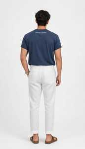 Oneten Apparel <b>Men's</b> Regular Fit <b>Navy</b> <b>Blue</b> Short Sleeve O-Neck T-<b>Shirt</b> with Front Letter Logo - Product Image 2