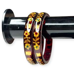 Ensemble de bracelets tendance en résine acrylique scintillante imitation perle taille émeraude motif floral, plaqué or, pour mariage, le plus vendu - Product Image 2