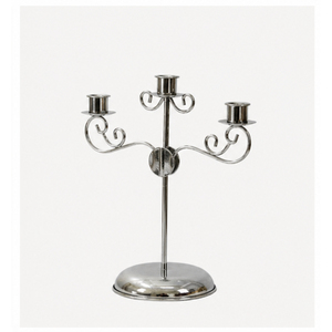 Wholesale 3 Arm Metal Candelabra Silver Candlestick <b>Stand</b> Elegant Style Taper Candle Holder for Wedding and Table Decoration - Product Image 1