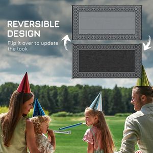 Grande Tappeto in Paglia Sintetica Impermeabile Reversibile 9FT X 18FT per Esterni, Patio e Campeggio RV, Tappetino Decorativo Portatile - Product Image 6
