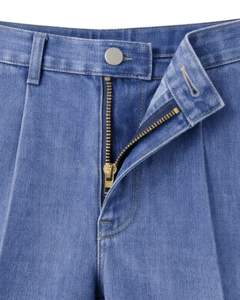 Shorts en jean bleu personnalisés pour hommes, shorts décontractés d'été, coupe droite classique, fermeture à boutons, fabricant sur mesure, vente en gros - Product Image 5