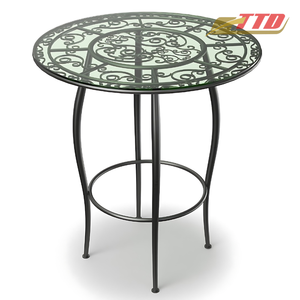 Custom Wrought Iron Dining Table Set Decorative Iron Furniture for Patios Gardens and Outdoor Entertaining - Product Image 1
