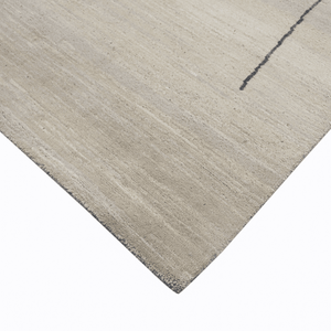 Alfombra de Lana Azul Abstracta Anudada a Mano, de Pelo Corto, para Decoración Moderna - Product Image 1