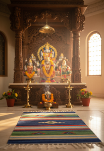 Tapis et chemins de table en peluche de coton faits main à motifs floraux, design moderne, lavables en machine, réversibles, pour la maison, le voyage et l'usage commercial. - Product Image 2