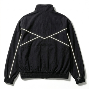 Ensemble coupe-vent streetwear haut de gamme noir et blanc à empiècements contrastants en polyester et nylon, ensemble de vêtements de sport performants OEM ODM - Product Image 3
