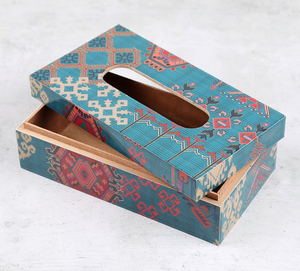 Boîte à mouchoirs élégante de style oriental en bois émaillé imprimé, pour la décoration de la maison, du bureau ou de la table, accessoires en vente chaude - Product Image 3