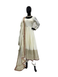 Latest Modern Chinon Regular Fit Punjabi Sharara Salwar Kameez Suits Women Quick Dry All Seasons Custom Size Party Wear Export - Product Image 2
