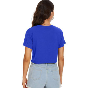 Camiseta Corta de Moda para Mujer, Cuello Redondo, Cómoda, Ligera, Informal, para Viajes y Uso Diario - Product Image 2