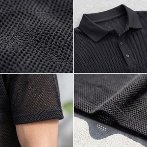 เสื้อผ้าสตรีทแวร์ผู้ชายทันสมัย ผ้าฝ้ายถักพิมพ์ลาย 100% สำหรับใส่เป็นเลเยอร์ แห้งเร็ว ระบายอากาศได้ดี แขนสั้น - Product Image 4