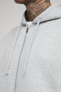 เสื้อฮู้ดดี้ทรงบ็อกซี่แบบซิปคู่ หนัก 600 กรัม ไซส์ใหญ่พิเศษ ผ้าฝ้าย 100% แบบครอป ซิปยาวเต็มตัว สำหรับผู้ชาย - Product Image 3