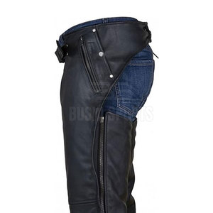 Chaps en cuir pleine fleur de qualité supérieure, finition lisse, conçus pour la conduite quotidienne et les activités de plein air. - Product Image 6