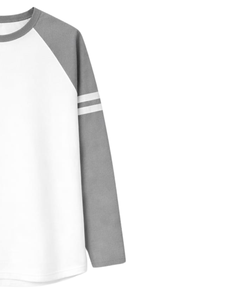 Custom Light Grey <b>White</b> Raglan Long Sleeve T Shirt Men 100% Cotton Crew Neck Casual Baseball <b>Tee</b> OEM Manufacturer Supplier - Product Image 4