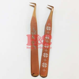 New Arrival Pointed Tip Rose Gold Tweezers for Mink Laser Engrave Eyelash Extensions Stainless Steel Material Sustainable - Product Image 4