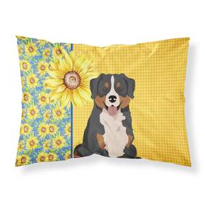 Verano girasoles Bernese Mountain Dog ilustraciones decorativas funda de almohada ligera Super suave fácil cuidado hoja funda de almohada conjunto - Product Image 1
