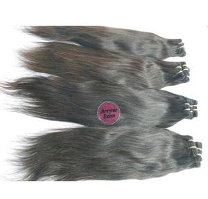 Mèches de cheveux Remy indiennes courtes, alignées sur les cuticules, double tirage, noir naturel - Product Image 6