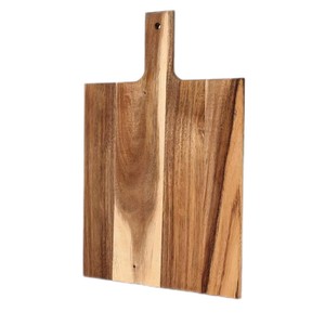 Planche à découper rustique en bois d'acacia massif avec poignée en cuir, grande planche à découper en bois pour la cuisine et le service - Product Image 3