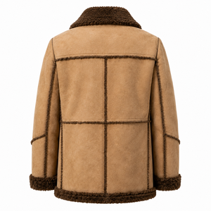 Manteau en daim sur mesure pour homme, doublure en polaire bouclée chaude, veste d'hiver, vêtements d'extérieur à marque privée - Product Image 3