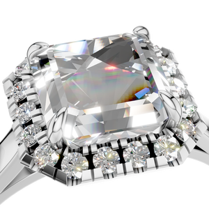 Luxury Female S925 Sterling <b>Silver</b> Rhodium Plated Moissanite <b>Emerald</b> Cut Engagement Wedding <b>Ring</b> Fine Jewelry - Product Image 3