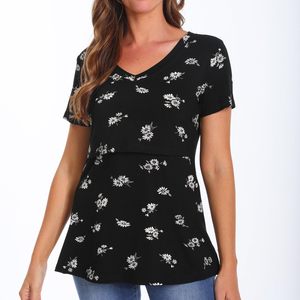 Soft Durable Nursing Tops Women Breastfeeding Shirts Eco Friendly Lightweight Maternity Apparel <b>Comfortable</b> Pregnancy Tshirts - Product Image 2