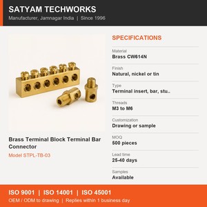 Barrette de bornes en laiton, connecteur à insert pour boîtier en céramique ou phénolique, borne en laiton personnalisée OEM - Product Image 3