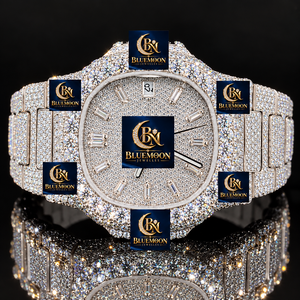 Montre de luxe Blue Moon Hip Hop avec diamants Moissanite, haute qualité, alarme GPS, analogique, mouvement mécanique en acier inoxydable, unisexe, usage quotidien - Product Image 4
