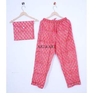 Ensemble de pyjama en coton imprimé pour femmes, tenue de nuit pour femmes, vêtements de détente amples pour femmes, ensemble de pyjama floral pour adultes pour l'été - Product Image 3