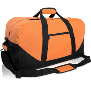 Sac de sport unisexe orange 30-40L avec fermeture éclair, sangle réglable, poignée souple, grande capacité, style décontracté, en polyester - Product Image 1