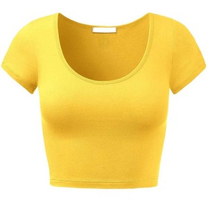 <b>Top</b> Trending Women Short <b>Crop</b> <b>Top</b> Fully Customized Lightweight Eco-Friendly Breathable Spandex/Cotton Canvas Fabric Solid - Product Image 5