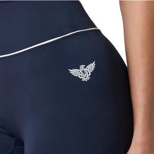 Women's High Waist Skinny Biker Shorts Soft <b>Stretch</b> Breathable Quick Dry Yoga Running Activewear Polyester/Cotton 3D Design Navy - Product Image 6