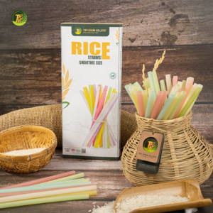 Pailles à boire jetables écologiques sans plastique en paille de riz vietnamienne pour hôtels, restaurants, cocktails, fêtes et bars - Product Image 3