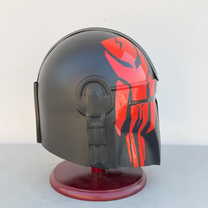 Casque de guerrier galactique noir et rouge, accessoire de costume de cosplay, armure de science-fiction, coiffe, accessoire de fête d'Halloween, artisanat en métal - Product Image 1
