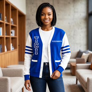Pulls à col en V Zeta Phi Beta pour les sororités/fraternités/écoles/collèges/universités, logos tricotés, cardigans unisexes - Product Image 2