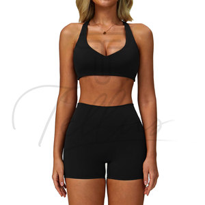 Conjunto de Yoga de 4 Piezas para Mujer, Transpirable, de Primera Calidad, Tejido de Punto, Estilo Casual, Logotipo Personalizado, Tops de Yoga para Mujer - Product Image 4