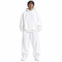 Ensemble de survêtement unisexe surdimensionné d'hiver, couleur unie, délavé à l'acide, écologique, nouveau design, coupe ample, sweat à capuche et pantalon de jogging, fabrication sur mesure