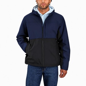 Veste polaire imperméable à capuche pour homme avec blocs de couleur et fermeture éclair, respirante, longue, pour l'hiver et les activités de plein air - Product Image 2