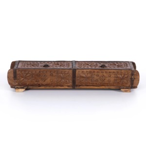 Boîte à bijoux rectangulaire en bois avec couvercle, design bohème sculpté, 1 couche de rangement pour bijoux - Product Image 4