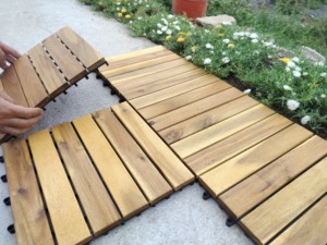 Envío Gratuito, Baldosas de Madera de Acacia de 12 x 12 Pulgadas, Encajables, para Pisos Interiores, Estilo Europeo, para Patio, Jardín y Terraza - Product Image 6